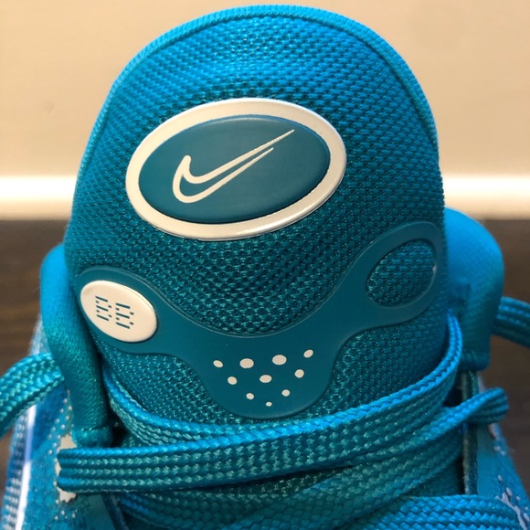 Nike Air Zoom Mens BB  Teal and White Basketball Shoes size 11 - Picture 6 of 13